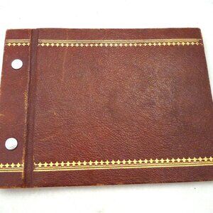 Vintage leather leatherette ? photo album 40s gold